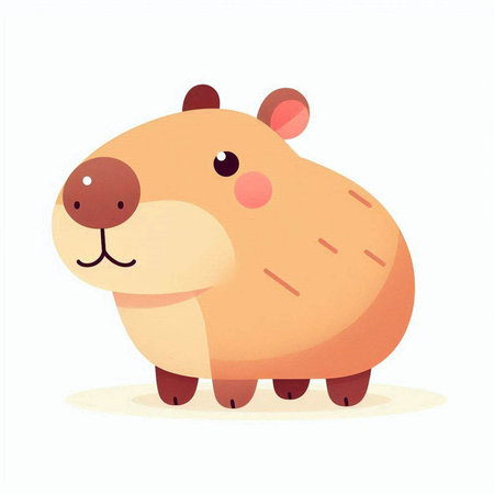 Cute cartoon hamster isolated on white background. Vector illustration.のイラスト素材