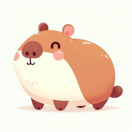 Cute cartoon hamster isolated on white background. Vector illustration.のイラスト素材