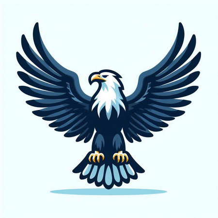 Eagle flying in the sky. Vector illustration of a bird.のイラスト素材