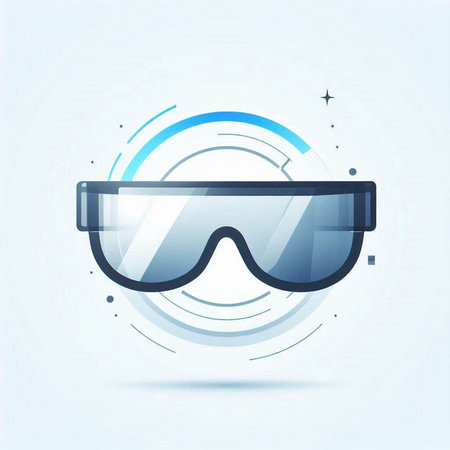 Ski goggles icon on blue background. Vector illustration for your designのイラスト素材