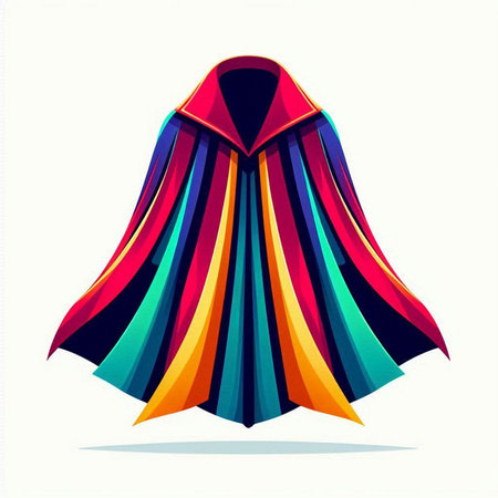 Colorful superhero cloak isolated on a white background. Vector illustration.のイラスト素材