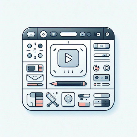 Video player icon on a white background. Vector illustration. Eps 10のイラスト素材