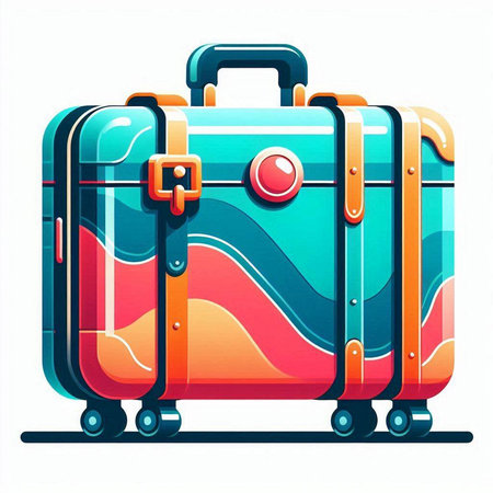 Travel suitcase isolated on white background. Vector illustration. Eps 10.のイラスト素材