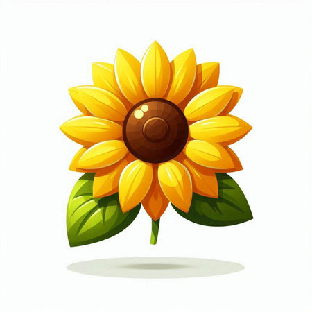 Sunflower vector illustration isolated on white background. Sunflower icon.のイラスト素材
