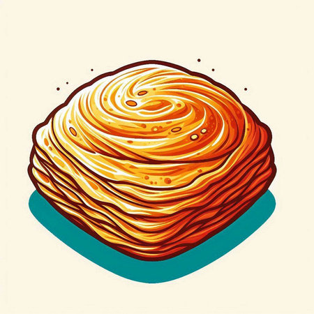 Illustration of a stack of pancakes on a white background. Vector illustrationのイラスト素材