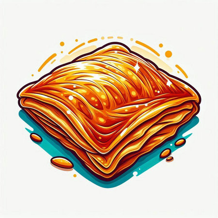 Baklava vector illustration. Baklava with syrup.のイラスト素材