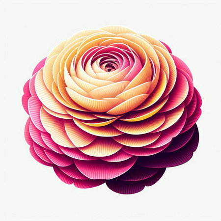 Colorful paper rose on white background. Vector illustration for your designのイラスト素材