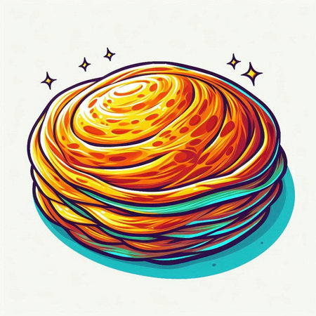 Illustration of a stylized planet with stars. Vector illustration.のイラスト素材