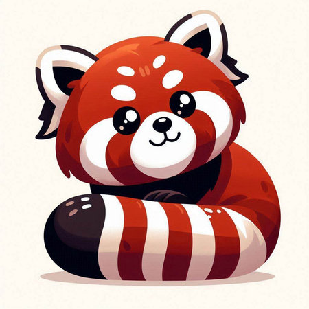 Red panda. Vector illustration of a cute cartoon red panda.のイラスト素材