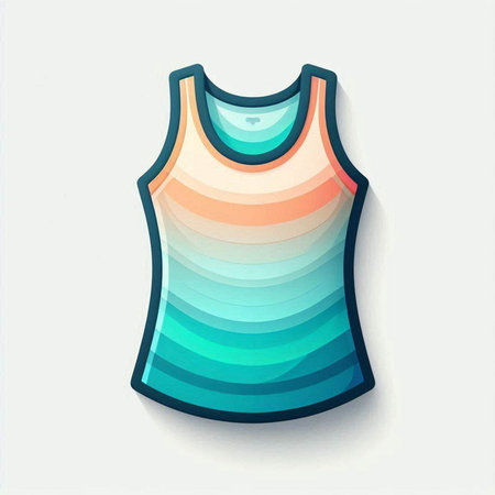 Sleeveless T-shirt. Vector illustration on a light background.のイラスト素材
