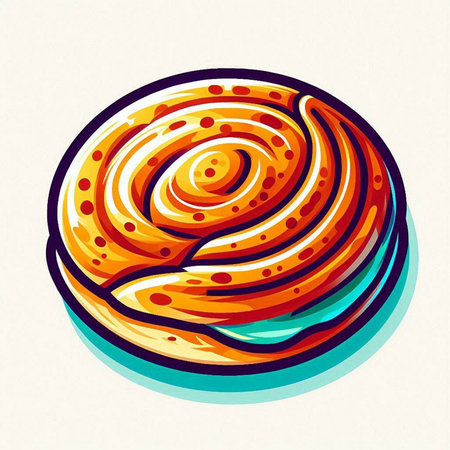 Vector illustration of a biscuit in the shape of a snail.のイラスト素材