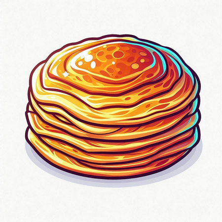 Illustration of a stack of pancakes on a white background - vectorのイラスト素材