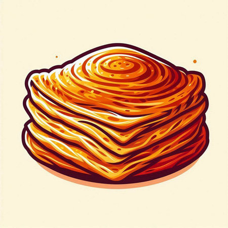 Pancakes. Vector illustration of a stack of pancakes on a white background.のイラスト素材