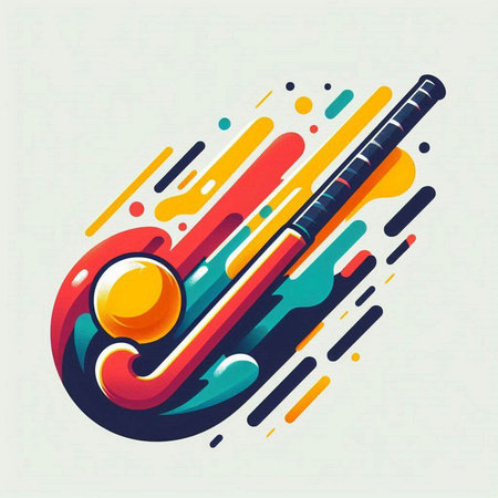 Cricket bat and ball on colorful background. Vector illustration.のイラスト素材