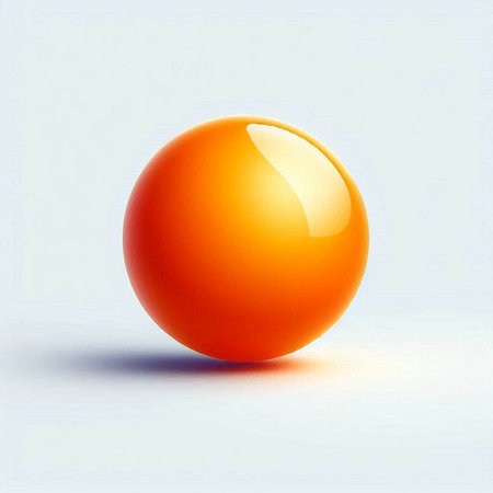 3d render of an orange sphere on a white background with shadowのイラスト素材