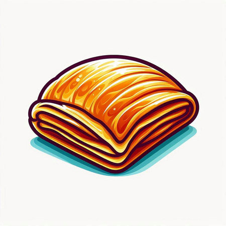 Illustration of a piece of croissant. Vector illustration.のイラスト素材