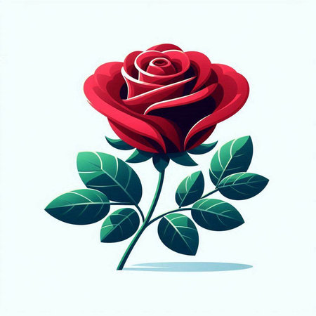 Red rose on a white background. Vector illustration for your design.のイラスト素材