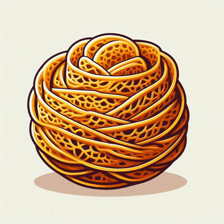 Illustration of a wicker ball on a white background, vectorのイラスト素材