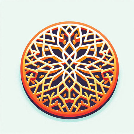Arabic mandala in the form of a circle. Vector illustration.のイラスト素材