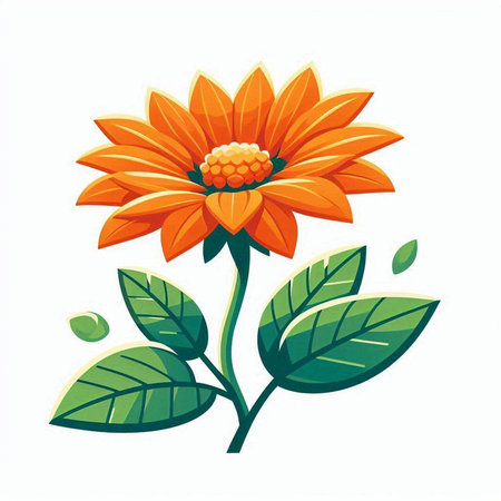 Orange flower on a white background. Vector illustration for your design.のイラスト素材