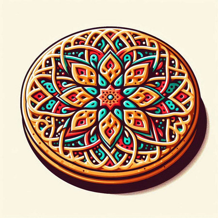 Ornament beautiful card with mandala. Geometric circle element made in vectorのイラスト素材