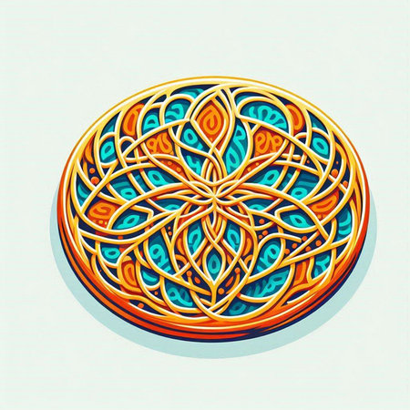 Ornament in the form of a circle. Geometric circle element made in vectorのイラスト素材