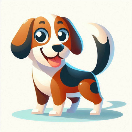 Cute cartoon dog on the white background. Vector illustration for your designのイラスト素材