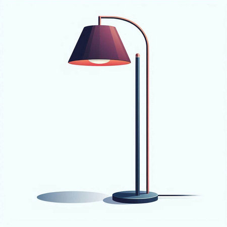 Illustration of a desk lamp on a white background with a shadowのイラスト素材