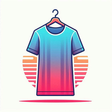 T-shirt on hanger. Vector illustration isolated on white background.のイラスト素材