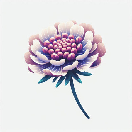 Illustration of a dahlia flower isolated on a white backgroundのイラスト素材