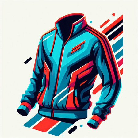 Men's sportswear. Vector illustration of a hoodie.のイラスト素材