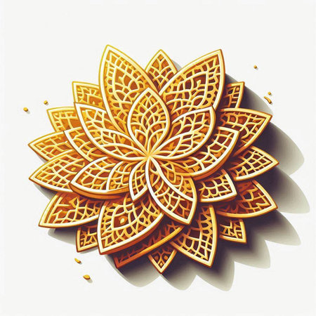 Luxury golden mandala on white background. Vector illustration.のイラスト素材