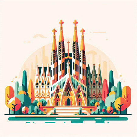 Vector illustration of St. Matthias Church in Budapest, Hungary.のイラスト素材