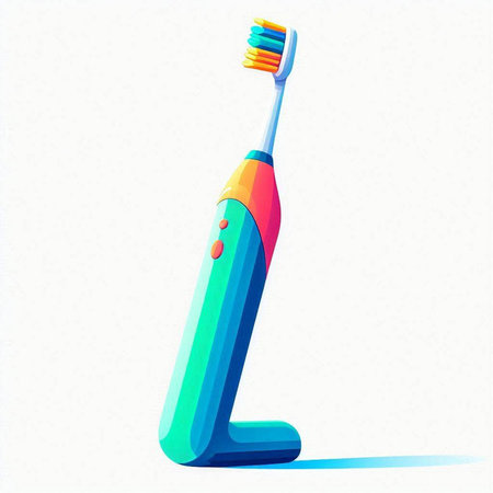 Electric toothbrush in the form of letter L. Vector illustration.のイラスト素材