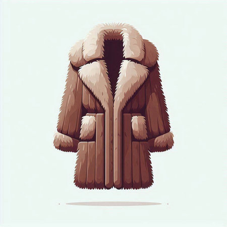 Vector illustration of a fur coat on a white background. Isolated object.のイラスト素材