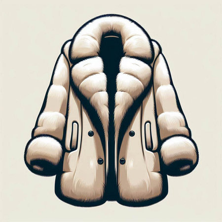 Vector illustration of a fur coat. Isolate on white background.のイラスト素材