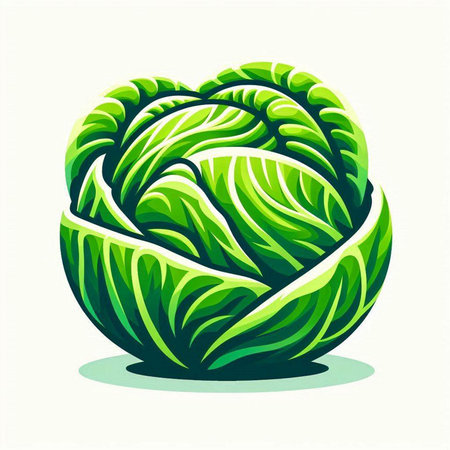 Cabbage. Vector illustration. Isolated on a white background.のイラスト素材
