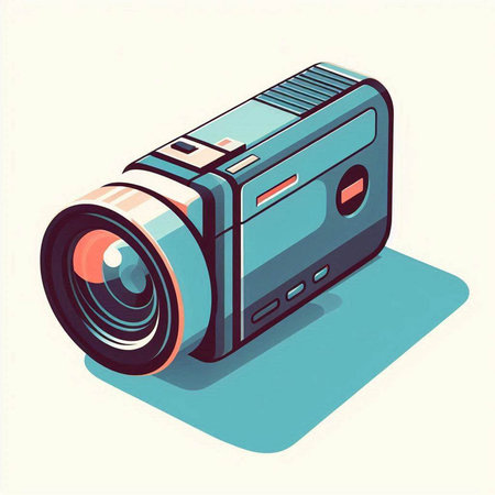 Camera icon. Vector illustration in isometric style on a white background.のイラスト素材