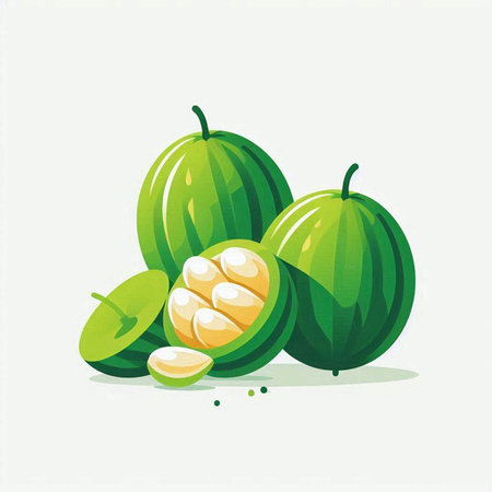 Watermelon vector illustration. Isolated watermelon on white background.のイラスト素材