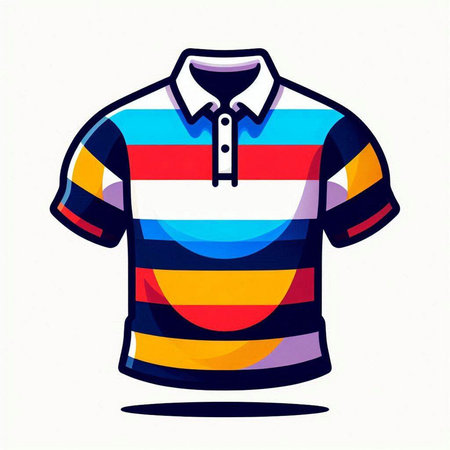 Colorful polo shirt on a white background. Vector illustration.のイラスト素材
