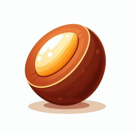 Illustration of a hazelnut isolated on a white background.のイラスト素材