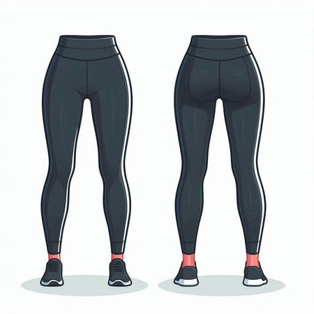 Fitness sportswear vector illustration. Sportswear, leggings and sneakers.のイラスト素材