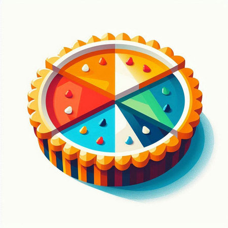 Illustration of a pie on a white background. Vector illustration.のイラスト素材