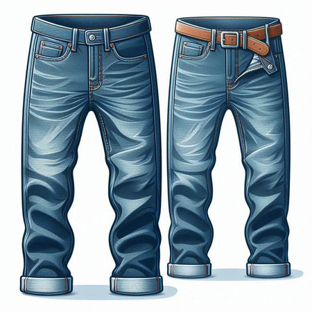 Blue jeans isolated on white background. Vector illustration. Eps 10.のイラスト素材