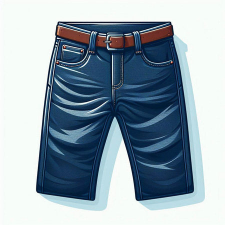 Blue jeans isolated on white background. Vector illustration. Eps 10.のイラスト素材
