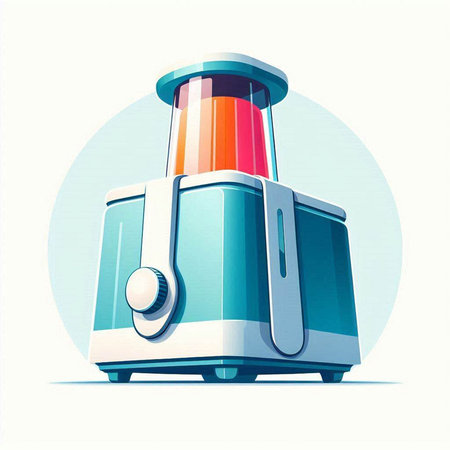 Illustration of an electric juicer isolated on a white background.のイラスト素材