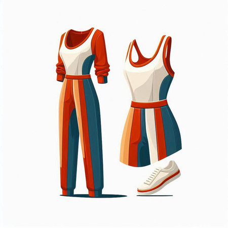 Women's sportswear. Women's clothing. Vector illustration.のイラスト素材