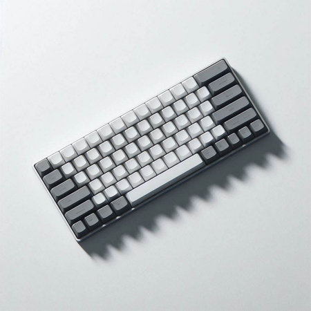 Computer keyboard on a white background. Top view. Flat lay.のイラスト素材