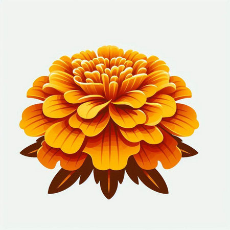 Orange chrysanthemum isolated on white background. Vector illustration.のイラスト素材
