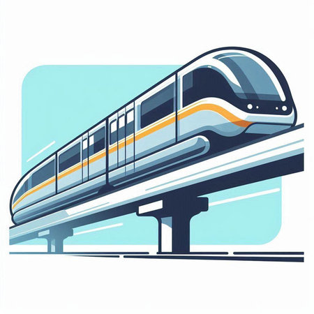 Modern high speed train on the platform. Isolated vector illustration.のイラスト素材